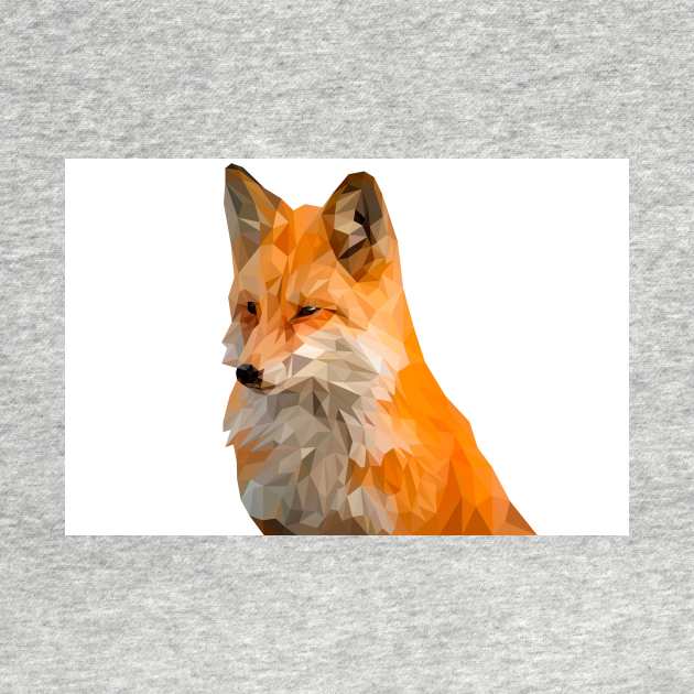 Red fox in low poly geometric design by Montanescu